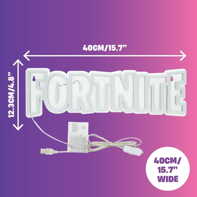 Paladone ضوء LED نيون على شكل شعار فورتنايت، مصباح ألعاب مرخص رسميًا مع سلك طاقة لتزيين المنزل، غرفة النوم، مساحة المعيشة، هدية للأولاد - Image 5